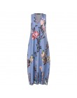 ZANZEA 2020 moda lato Sundress kobiety długa, maksi Vestidos Floral wydrukowano artystyczna sukienka panie casualowe kieszenie d
