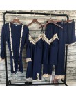 2018 kobiet satynowa bielizna nocna 5 sztuk piżamy seksowne koronkowe piżamy Sleep Lounge Pijama jedwabna noc odzież domowa piża