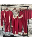 2018 kobiet satynowa bielizna nocna 5 sztuk piżamy seksowne koronkowe piżamy Sleep Lounge Pijama jedwabna noc odzież domowa piża