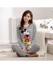 Kobiety Mickey piżama zestaw kreskówka minnie dziewczyna bielizna nocna Pijama długie kobiety piżamy garnitur odzież damska zest