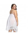 Plus rozmiar 6xl bielizna nocna biała koszula nocna bielizna damska seksowna koronkowa Babydolls bielizna nocna damska erotyczna