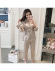 2019 kobiety jedwabne piżamy ustawia Silk Satin z długim rękawem moda piżamy dla dziewczyny piżamy garnitur domu nowy duży rozmi
