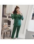 2019 kobiety jedwabne piżamy ustawia Silk Satin z długim rękawem moda piżamy dla dziewczyny piżamy garnitur domu nowy duży rozmi