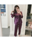 2019 kobiety jedwabne piżamy ustawia Silk Satin z długim rękawem moda piżamy dla dziewczyny piżamy garnitur domu nowy duży rozmi