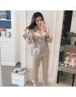 2019 kobiety jedwabne piżamy ustawia Silk Satin z długim rękawem moda piżamy dla dziewczyny piżamy garnitur domu nowy duży rozmi