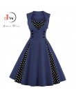 S-4XL damska suknia Retro sukienka vintage 50s 60s Rockabilly Dot huśtawka pin up letnie sukienek elegancka tunika Vestidos Casu