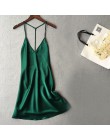 Night Dress Panie Sexy nuisette jedwabiu bielizna nocna satynowa koszula nocna dekolt w serek koszula nocna Slip koszule nocne l