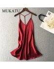 Night Dress Panie Sexy nuisette jedwabiu bielizna nocna satynowa koszula nocna dekolt w serek koszula nocna Slip koszule nocne l