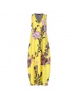 ZANZEA 2020 moda lato Sundress kobiety długa, maksi Vestidos Floral wydrukowano artystyczna sukienka panie casualowe kieszenie d