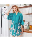 Gorąca sprzedaż czarne letnie satynowe Kimono szlafrok kobiety panna młoda druhna suknia ślubna suknia Sexy kwiat długa bielizna