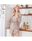 Gorąca sprzedaż czarne letnie satynowe Kimono szlafrok kobiety panna młoda druhna suknia ślubna suknia Sexy kwiat długa bielizna