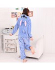 Zimowe flanelowe piżamy damskie Kigurumi jednorożec Onesies Cute Cartoon zwierząt Stitch Unicornio piżamy zestawy bielizna nocna