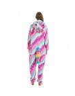 Unisex dorosłych piżama w zwierzątka Anime Onesie Stitch jednorożec Panda niedźwiedź Pikachu flanelowa kreskówka śliczne ciepłe 