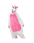 Unisex dorosłych piżama w zwierzątka Anime Onesie Stitch jednorożec Panda niedźwiedź Pikachu flanelowa kreskówka śliczne ciepłe 