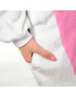 Unisex dorosłych piżama w zwierzątka Anime Onesie Stitch jednorożec Panda niedźwiedź Pikachu flanelowa kreskówka śliczne ciepłe 