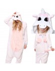 Zimowe flanelowe piżamy damskie Kigurumi jednorożec Onesies Cute Cartoon zwierząt Stitch Unicornio piżamy zestawy bielizna nocna