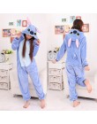 Zimowe flanelowe piżamy damskie Kigurumi jednorożec Onesies Cute Cartoon zwierząt Stitch Unicornio piżamy zestawy bielizna nocna