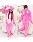 Zimowe flanelowe piżamy damskie Kigurumi jednorożec Onesies Cute Cartoon zwierząt Stitch Unicornio piżamy zestawy bielizna nocna