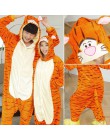 Unisex dorosłych piżama w zwierzątka Anime Onesie Stitch jednorożec Panda niedźwiedź Pikachu flanelowa kreskówka śliczne ciepłe 