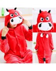 Unisex dorosłych piżama w zwierzątka Anime Onesie Stitch jednorożec Panda niedźwiedź Pikachu flanelowa kreskówka śliczne ciepłe 
