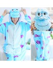 Unisex dorosłych piżama w zwierzątka Anime Onesie Stitch jednorożec Panda niedźwiedź Pikachu flanelowa kreskówka śliczne ciepłe 