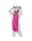 Unisex dorosłych piżama w zwierzątka Anime Onesie Stitch jednorożec Panda niedźwiedź Pikachu flanelowa kreskówka śliczne ciepłe 
