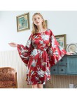 Nowe czerwone kobiety seksowna satyna nocna koszula nocna Plus rozmiar luźna Kaftan szlafrok koszula nocna letnia bielizna nocna