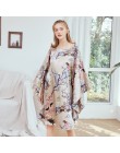 Nowe czerwone kobiety seksowna satyna nocna koszula nocna Plus rozmiar luźna Kaftan szlafrok koszula nocna letnia bielizna nocna