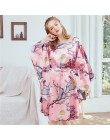 Nowe czerwone kobiety seksowna satyna nocna koszula nocna Plus rozmiar luźna Kaftan szlafrok koszula nocna letnia bielizna nocna