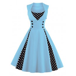 S-4XL damska suknia Retro sukienka vintage 50s 60s Rockabilly Dot huśtawka pin up letnie sukienek elegancka tunika Vestidos Casu