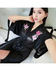 Seksowny nadruk kobiety satynowa bielizna nocna chiński druhna Kimono szlafroki Casual Rayon Mini koszula nocna domowa luźna kos