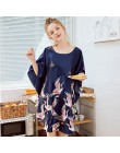 Nowe czerwone kobiety seksowna satyna nocna koszula nocna Plus rozmiar luźna Kaftan szlafrok koszula nocna letnia bielizna nocna