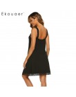 Ekouaer seksowna koronkowa koszula nocna kobiety lato bielizna nocna V-Neck Slip Lounge koszula nocna bielizna damska Homewear s