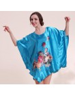 Nowe czerwone kobiety seksowna satyna nocna koszula nocna Plus rozmiar luźna Kaftan szlafrok koszula nocna letnia bielizna nocna