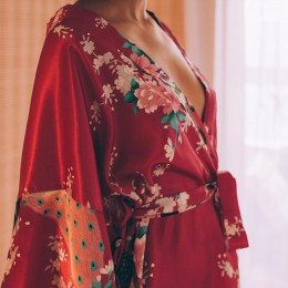 Szaty Rayon kobiety bielizna nocna odzież kwiatowa domowa bielizna intymna Casual Kimono szlafrok Lady seksowna sukienka wieczor