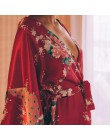 Szaty Rayon kobiety bielizna nocna odzież kwiatowa domowa bielizna intymna Casual Kimono szlafrok Lady seksowna sukienka wieczor