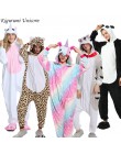Kobiet Kigurumi jednorożec piżamy ustawia flanelowe słodkie piżama w zwierzątka zestawy kobiety zima unicornio Nightie piżamy bi