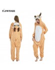 Jednorożec piżama Onesie zwierząt kobiety Kigurumi Stitch dorosłych z kapturem piżamy zimowe flanelowe boże narodzenie Deer Shar