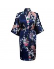 Szaty Rayon kobiety bielizna nocna odzież kwiatowa domowa bielizna intymna Casual Kimono szlafrok Lady seksowna sukienka wieczor