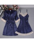 Plus rozmiar 3XL czerwone kobiety koronkowe Kimono Lady Sexy szlafrok zestaw panna młoda druhna suknia ślubna suknia seksowna ko