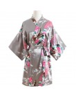 Szaty Rayon kobiety bielizna nocna odzież kwiatowa domowa bielizna intymna Casual Kimono szlafrok Lady seksowna sukienka wieczor