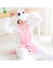 Kobiet Kigurumi jednorożec piżamy ustawia flanelowe słodkie piżama w zwierzątka zestawy kobiety zima unicornio Nightie piżamy bi