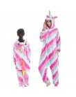 Kobiet Kigurumi jednorożec piżamy ustawia flanelowe słodkie piżama w zwierzątka zestawy kobiety zima unicornio Nightie piżamy bi