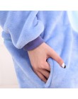 Kigurumi jednorożec piżama dorosłych zwierząt Stitch Onesie kobiety mężczyźni para 2019 zimowa piżama garnitur kot piżamy flanel