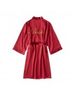 Biała panna młoda druhna haftowana sukienka damska ślub Kimono Sleepshirts piżamy M-XL wiosna koszula nocna szlafrok Sleep Sleep
