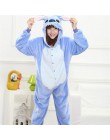 Kigurumi jednorożec piżama dorosłych zwierząt Stitch Onesie kobiety mężczyźni para 2019 zimowa piżama garnitur kot piżamy flanel