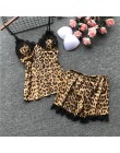 QWEEK kobiety piżamy Leopard piżamy kobiety 2019 wiosna Satin Pijamas kobiety dorywczo elegancka piżama Femme Silk Pijama Mujer 