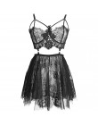 Seksowna bielizna nocna kobiety backless wear nocne suknie z stringami komplety dekolt w serek koronkowa seksowna młoda dziewczy