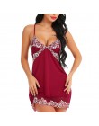 Seksowna bielizna damska V Neck Floral bielizna nocna seksowna koszula nocna miękkie koronkowe szaty koszula nocna