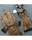 QWEEK kobiety piżamy Leopard piżamy kobiety 2019 wiosna Satin Pijamas kobiety dorywczo elegancka piżama Femme Silk Pijama Mujer 